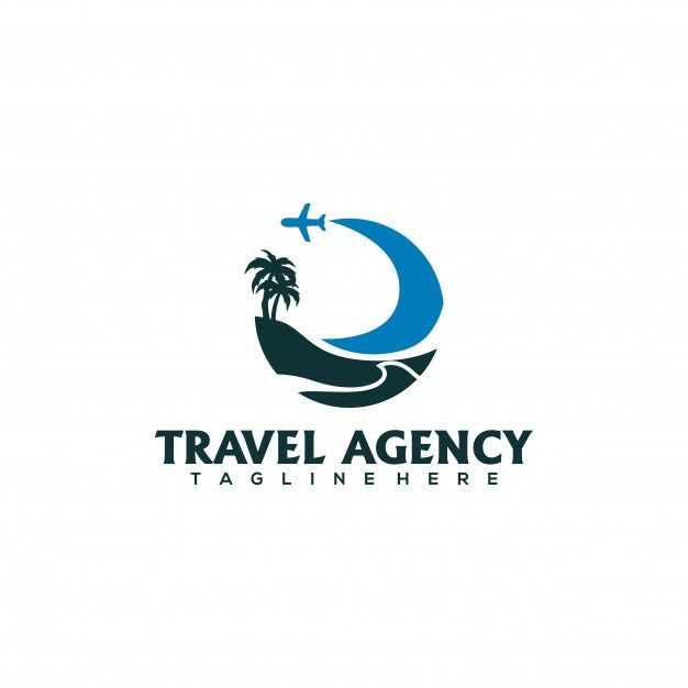logotipo de la agencia de viajes vector premium